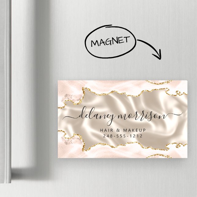 Ivory Agate Gold Glitter Luxury Business Card Magnet (Creator Uploaded)