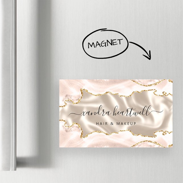 Ivory Agate Gold Glitter Luxury Business Card Magnet (Creator Uploaded)