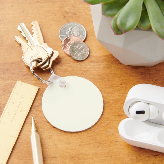 Ivory Aluminum Circle Keychain (Desk)
