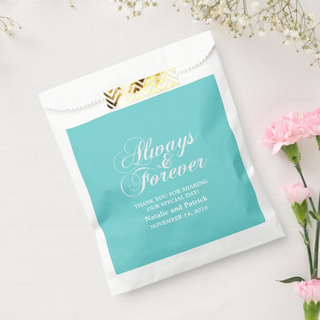 Ivory Always & Forever Wedding Favor Bags (Sealed)