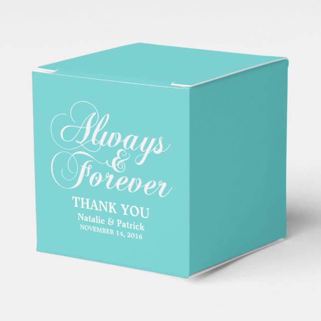 Ivory Always & Forever Wedding Favor Boxes (Front Side)