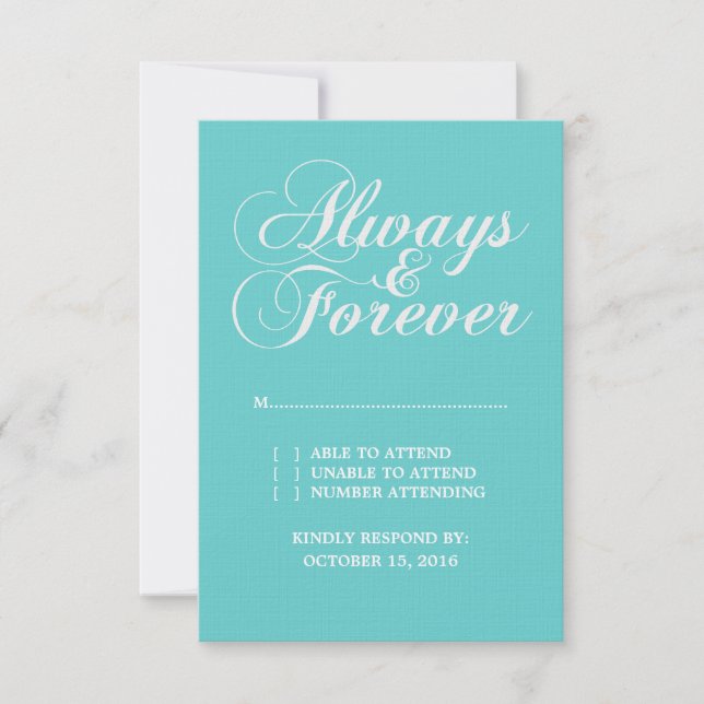Ivory Always & Forever Wedding RSVP Card (Front)