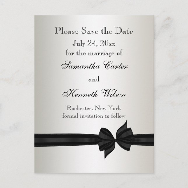 Ivory and Black Damask Wedding Invitations (Front)
