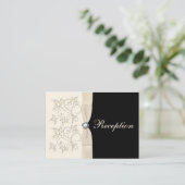 Ivory and Black Floral Enclosure Card (Standing Front)