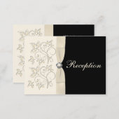 Ivory and Black Floral Enclosure Card (Front/Back)