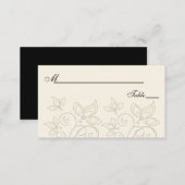 Ivory and Black Floral Placecards (Front/Back)