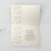Ivory and Black Floral Thank You Card with Photo (Inside)