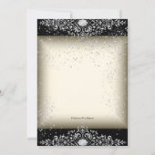 Ivory and Black Pearl Glitter Masquerade Party Invitation (Back)