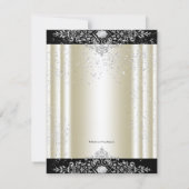 Ivory and Black Pearl Glitter Masquerade Party Invitation (Back)