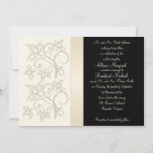 Ivory and Black with Pearl Love Knot Invitation (Back)