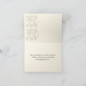 Ivory and Black with Pearl Loveknot Thank You Card (Inside)