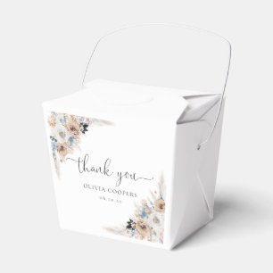 Ivory And Blue Boho Floral Baby Shower Favor Box
