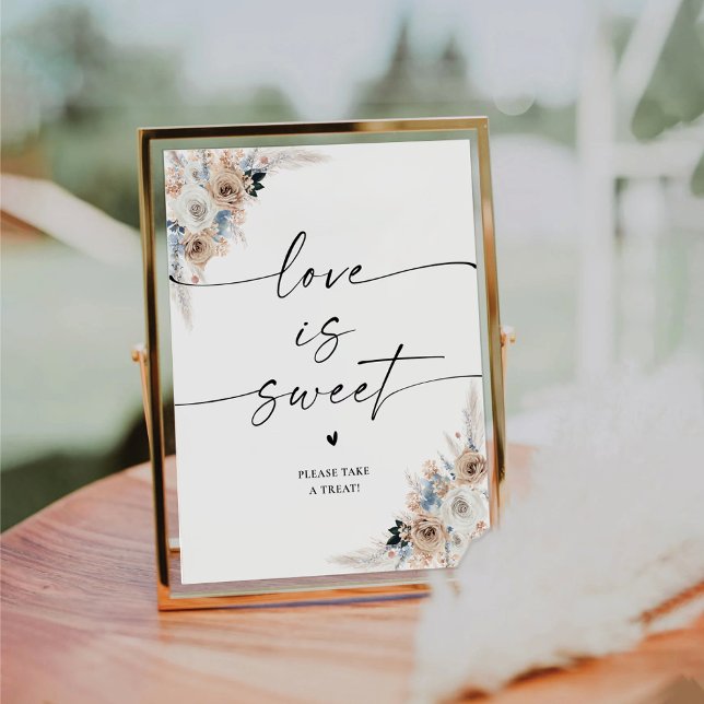 Ivory And Blue Boho Love Is Sweet Sign (Creator Uploaded)