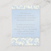 Ivory and Blue Damask Enclosure Card (Back)