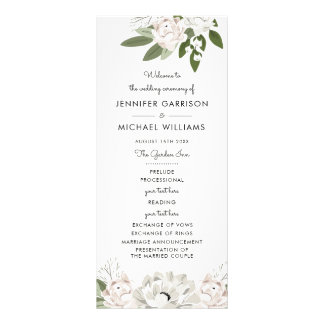 Ivory and Blush Wedding Sprigs Program