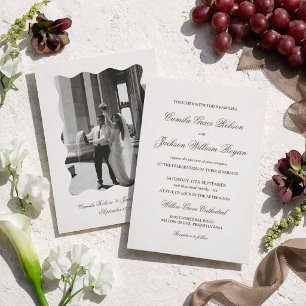 Ivory and Brown Wedding Invitation