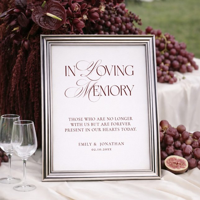 Ivory and Burgundy Wedding In Loving Memory  Poster (Creator Uploaded)