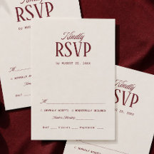 Ivory and Burgundy Wedding Response 