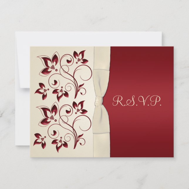 Ivory and Claret RSVP Card (Front)