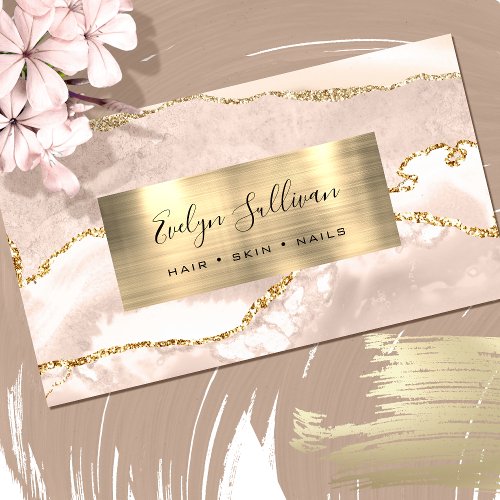 Ivory and Gold Agate Business Card