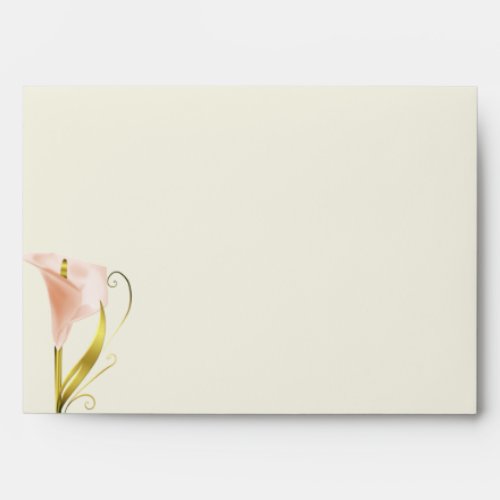 Ivory and Gold Calla Lily Wedding Envelope