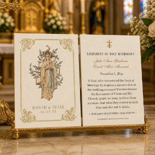 Ivory and Gold Catholic Lourdes Wedding Prayer 