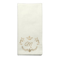 Ivory and Gold Crown Crest Monogrammed