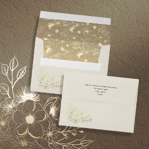 ivory and Gold Elegant Wedding Envelope