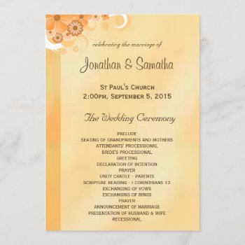 Ivory And Gold Floral Elegant Wedding Programs by sunnymars at Zazzle