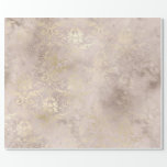 Ivory and Gold Grunge Distressed Damask Wrapping Paper<br><div class="desc">Shimmering ivory and gold distressed vintage damask gift wrap.</div>