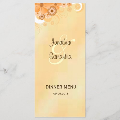 Ivory and Gold Hibiscus Floral Dinner Menu Cards