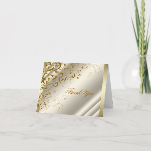 Ivory and Gold Thank You Cards