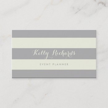 Ivory And Gray Stripes Pattern Business Card by CoutureBusiness at Zazzle