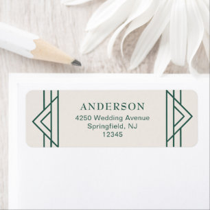 Ivory and Green Elegant Classic Holiday Wedding Label