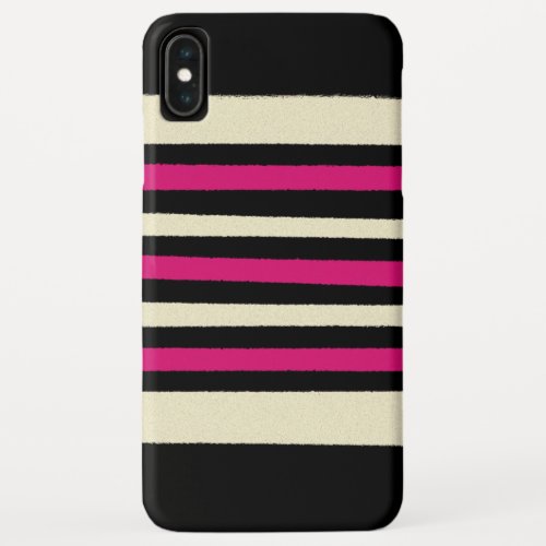 Ivory and Hot Pink Stripes Cool Simple Pattern iPhone XS Max Case
