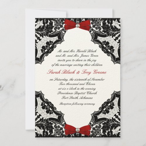 Ivory and Lace Wedding Invitation