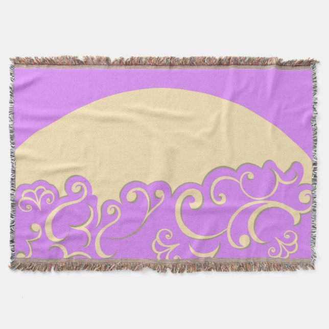 Ivory and Lilac Throw Blanket (Front)