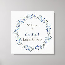 ivory and navy Floral bridal shower Welcome Sign