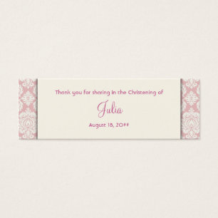 Ivory and Pink Damask Bomboniere Tags