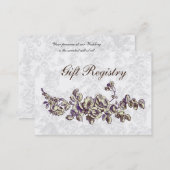 Ivory and Purple Vintage Floral Wedding Business Card (Front/Back)