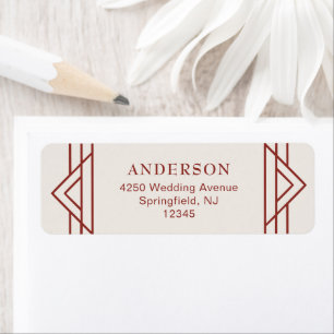 Ivory and Red Elegant Classic Holiday Wedding Label