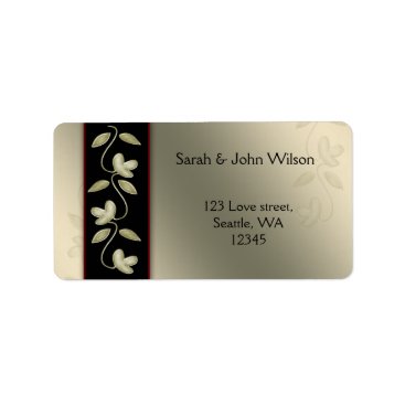 ivory and red floral address labels