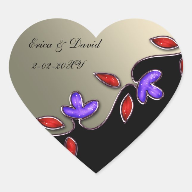 ivory and red floral envelopes seals (Front)