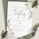 Ivory And Sage Chic Elegant Floral Wedding Invitation