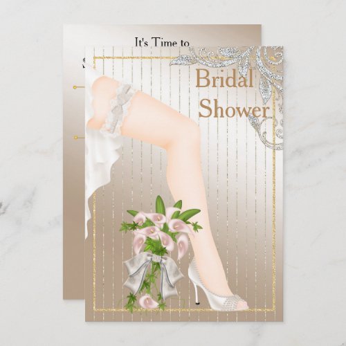 Ivory and Satin African American Bridal Shower Invitation