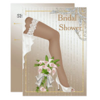 Ivory and Satin African American Bridal Shower Invitation