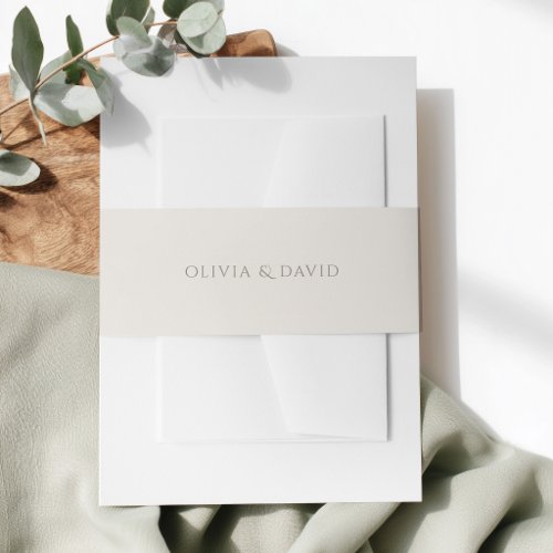 Ivory and Taupe Minimalist Wedding Belly Band