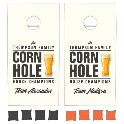 Ivory and Warm Black Brew Battle Champions Team Cornhole Set