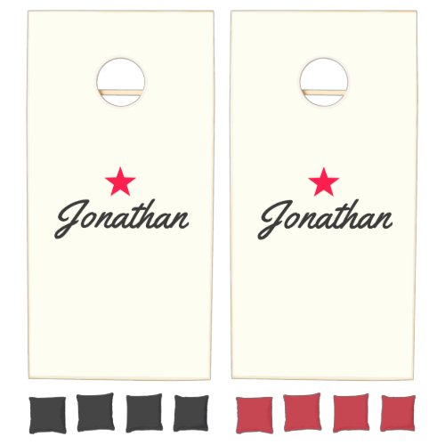 Ivory and Warm Black Vintage Star Signature Cornhole Set