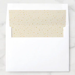 Ivory and Watercolor Gold Confetti Dots Festive Envelope Liner